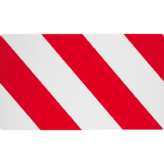 Warntafel, Typ C2, rot/weiß schraffiert, Folie, retroreflektierend RA1, 423x282mm-Beschreibung lesen