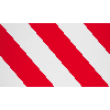 Warntafel, Typ C2, rot/weiß schraffiert, Folie, retroreflektierend RA1, 423x282mm