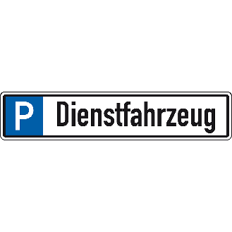 Parkplatzreservierungsschild Dienstfahrzeug, ohne Befestigungsset, 520x110mm-Beschreibung lesen