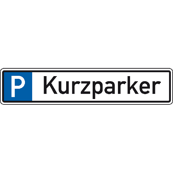 Parkplatzreservierungsschild Kurzparker, mit Befestigungsset 2, 520x110mm-Beschreibung lesen