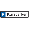 Parkplatzreservierungsschild Kurzparker, mit Befestigungsset 2, 520x110mm