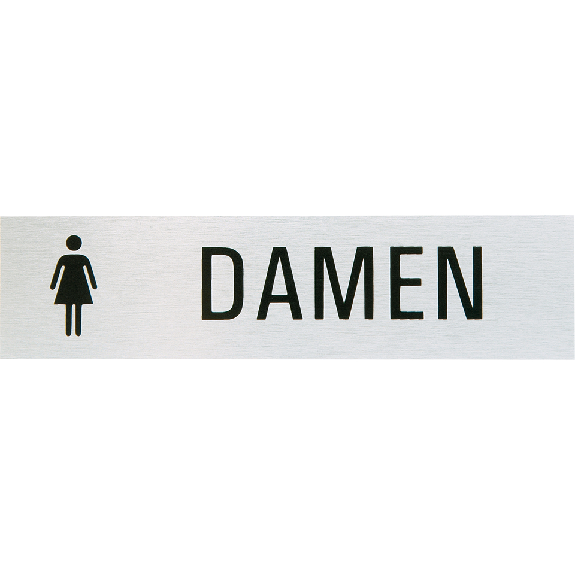Türschild Damen WC, Aluminium, selbstklebend, 160x40mm, ASR A4.1-Leggi tutto