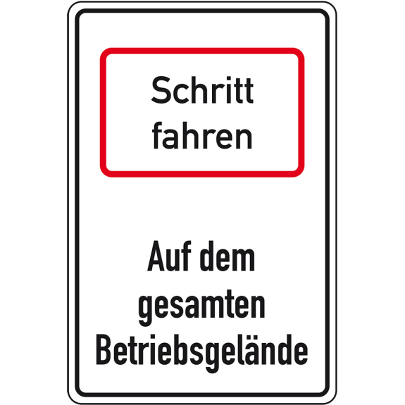 Hinweisschild Schritt fahren - Betriebsgelände, Aluminium RA0, reflektierend, 600x900mm, DIN 67520 Hinweisschild Schritt fahren - Betriebsgelände, Aluminium RA0, reflektierend, 600x900mm, DIN 67520-Beschreibung lesen
