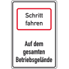 Hinweisschild Schritt fahren - Betriebsgelände, Aluminium RA0, reflektierend, 600x900mm, DIN 67520
