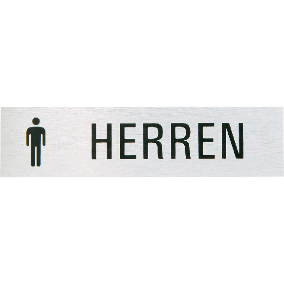 Türschild Herren WC, Aluminium, selbstklebend, 160x40mm, ASR A4.1-Beschreibung lesen