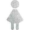 Piktogramm WC-Damen, ASR A4.1, Aluminium, selbstklebend, 1,5mm, Höhe 150mm