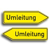 Verkehrszeichen Umleitungswegweiser doppelseitig, Nr.454-40, Aluminium RA0, reflektierend, 1250x350mm, DIN 67520 Verkehrszeichen Umleitungswegweiser doppelseitig, Nr.454-40, Aluminium RA0, reflektierend, 1250x350mm, DIN 67520