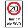 Kombischild 20km/h - Hier gilt die StVO, Aluminium RA0, reflektierend, 600x900mm, DIN 67520, nach StVO Kombischild 20km/h - Hier gilt die StVO, Aluminium RA0, reflektierend, 600x900mm, DIN 67520, nach StVO