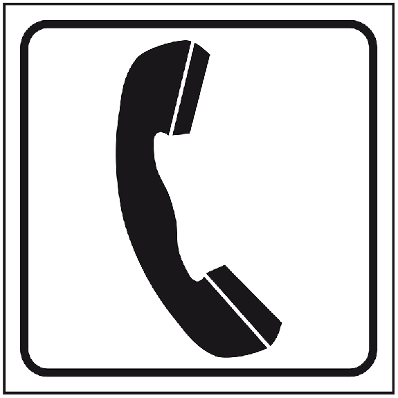 Standard Piktogramm Telefon, weiß/schwarz, Folie, selbstklebend, 150x150mm-Leggi tutto