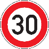Verkehrszeichen Zulässige Höchstgeschwindigkeit 30, Nr.274-30, Aluminium RA0, reflektierend, Ø600mm, DIN 67520 Verkehrszeichen Zulässige Höchstgeschwindigkeit 30, Nr.274-30, Aluminium RA0, reflektierend, Ø600mm, DIN 67520