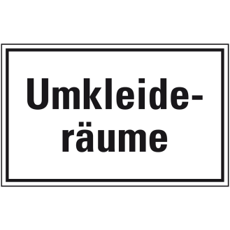 Hinweisschild Umkleideräume, Folie, selbstklebend, 150x100mm-Beschreibung lesen