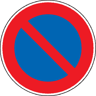 Verkehrszeichen Eingeschränktes Haltverbot, Nr.286, Aluminium RA1, reflektierend, Ø420mm, DIN 67520, nach StVO-Beschreibung lesen