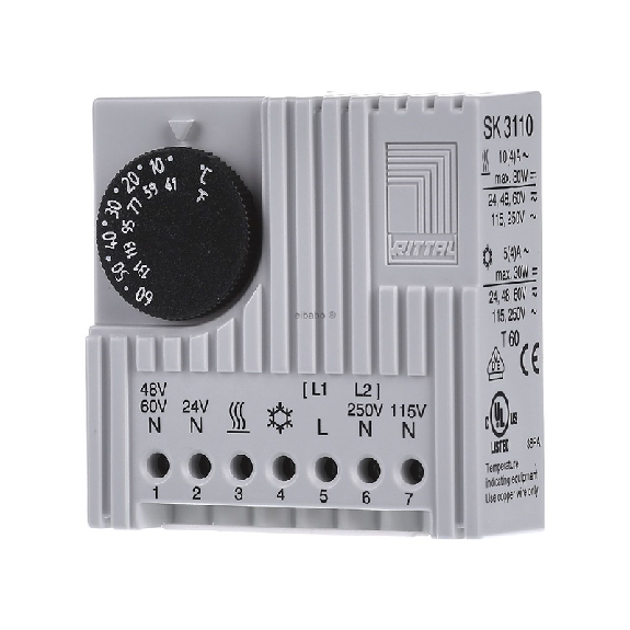 Thermostat pour armoires électriques 71x71x33,5mm (LxHxP) - SK 3110.000 Thermostat pour armoires électriques 71x71x33,5mm (LxHxP) - SK 3110.000-Lire la description