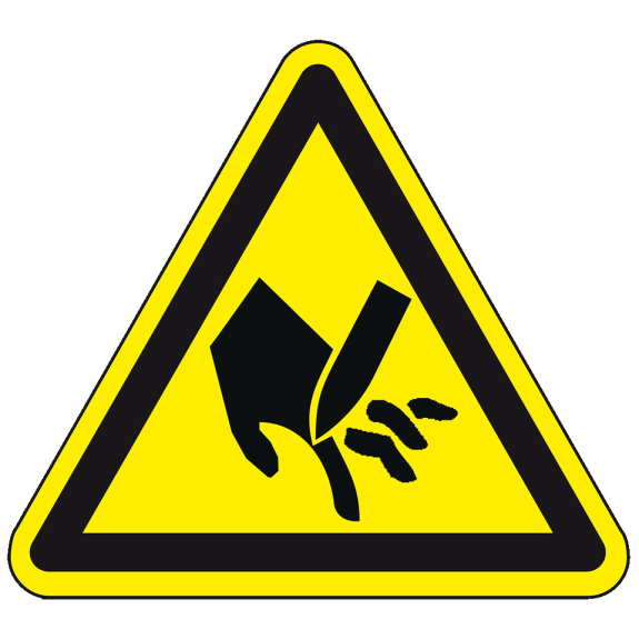 Warnschild Warnung vor Schnittgefahr, praxisbewährt, Folie, SL 50mm, 10/Bogen-Leggi tutto