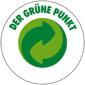 Umweltschutz-Piktogramm Der grüne Punkt, Folie, selbstklebend, Ø 100mm-Beschreibung lesen