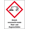 Gefahrensymbol Ätzwirkung GHS 05, ätzend, verursacht..., Folie, 37x26mm, 12/Bogen, GHS-Verordnung Gefahrensymbol Ätzwirkung GHS 05, ätzend, verursacht..., Folie, 37x26mm, 12/Bogen, GHS-Verordnung