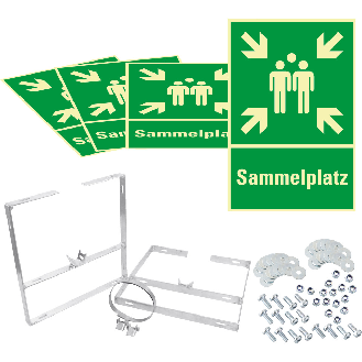Leuchtendes Rettungszeichen-Set aus Aluminium 600x400mm-Beschreibung lesen