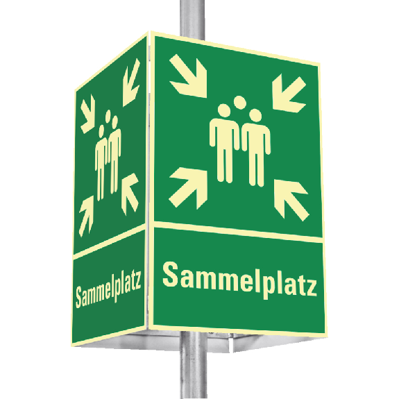 PERMALIGHT power langnachleuchtend Würfelset Sammelstelle, Aluminium, 400x600mm, inkl.Befestigung