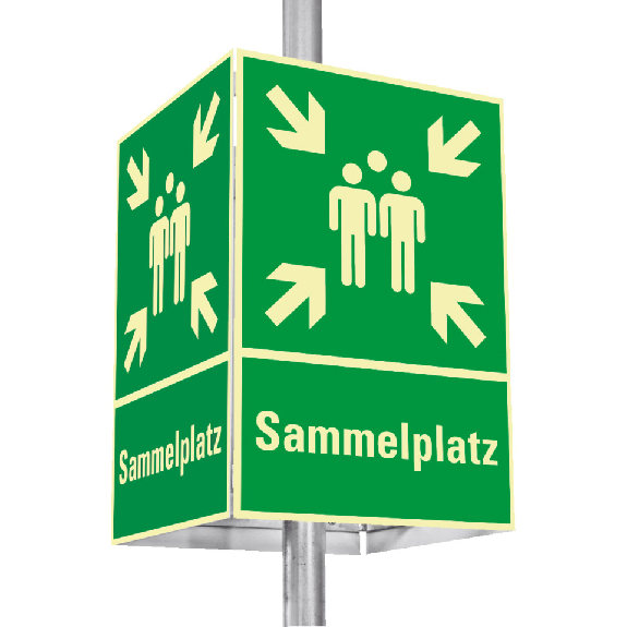 Leuchtendes Rettungszeichen-Set aus Aluminium 600x400mm-Beschreibung lesen