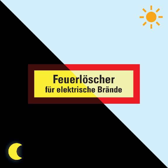 PERMALIGHT power langnachleuchtend Feuerwehrschild Feuerlöscher für elektrische Brände, Folie, 210x74mm PERMALIGHT power langnachleuchtend Feuerwehrschild Feuerlöscher für elektrische Brände, Folie, 210x74mm-Beschreibung lesen