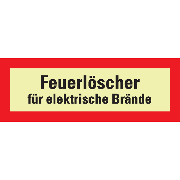 PERMALIGHT power langnachleuchtend Feuerwehrschild Feuerlöscher für elektrische Brände, Folie, 210x74mm PERMALIGHT power langnachleuchtend Feuerwehrschild Feuerlöscher für elektrische Brände, Folie, 210x74mm-Beschreibung lesen