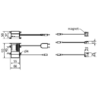 Kit 1 LED, 2 W, 230 Vac, driver câble 2m et câble prise 2m - K3LED2W-Lire la description