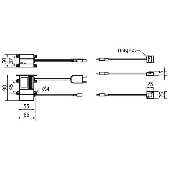 Kit 1 LED, 2 W, 230 Vac, driver câble 2m et câble prise 2m - K3LED2W-Lire la description