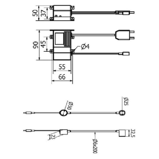 Kit flexible LED, 2 W, 230 Vac, driver câble 2m et câble prise 1.5m - K41LED2W-Lire la description