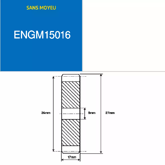 ENGM15016 - 16 denti - Modulo: 1,5 - Diametro primitivo: 24mm - Diametro esterno: 27mm - Larghezza dente: 17mm ENGM15016 - 16 denti - Modulo: 1,5 - Diametro primitivo: 24mm - Diametro esterno: 27mm - Larghezza dente: 17mm-Leggi tutto