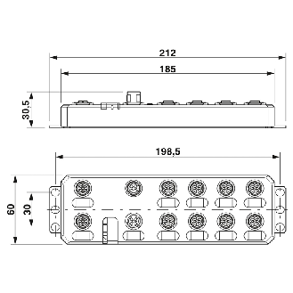 Répartiteur 4xM12, Ethernet/IP, IO-Link - AXL E EIP IOL8 DI4 M12 6P-Lire la description