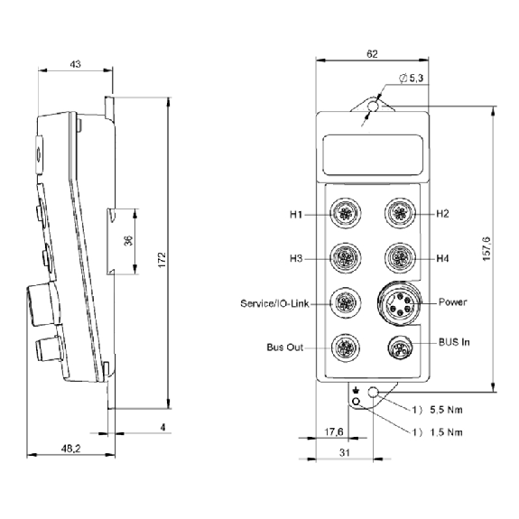 Unité d'exploitation HF (13,56 MHz), PROFIBUS-DP Slave - BIS V-6102-019-C001 (BIS00T3)-Lire la description