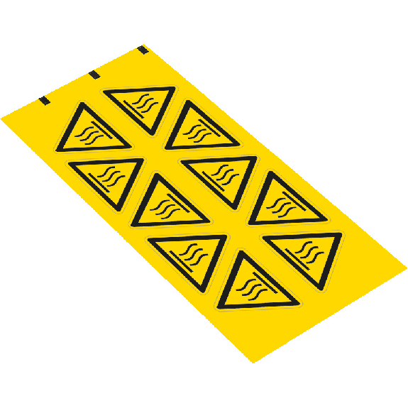 Warnschild Warnung von heißer Oberfläche, RoHS konform, Folie, SL 25mm, 10/Bogen, ASR A1.3, DIN EN ISO 7010 W017 Warnschild Warnung von heißer Oberfläche, RoHS konform, Folie, SL 25mm, 10/Bogen, ASR A1.3, DIN EN ISO 7010 W017-Beschreibung lesen