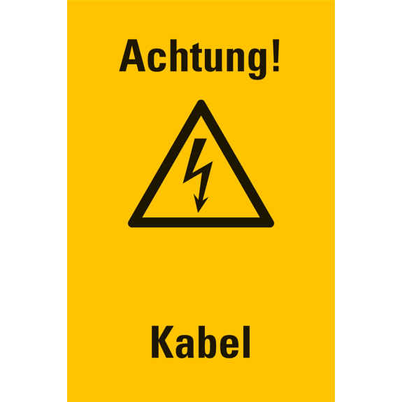 Warn-Kombischild Achtung! Kabel, Kunststoff, 300x200mm Warn-Kombischild Achtung! Kabel, Kunststoff, 300x200mm-Beschreibung lesen