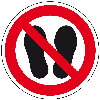 Verbotsschild Betreten der Fläche verboten, Folie, selbstklebend, Ø 100mm, ASR A1.3, DIN EN ISO 7010 P024 Verbotsschild Betreten der Fläche verboten, Folie, selbstklebend, Ø 100mm, ASR A1.3, DIN EN ISO 7010 P024