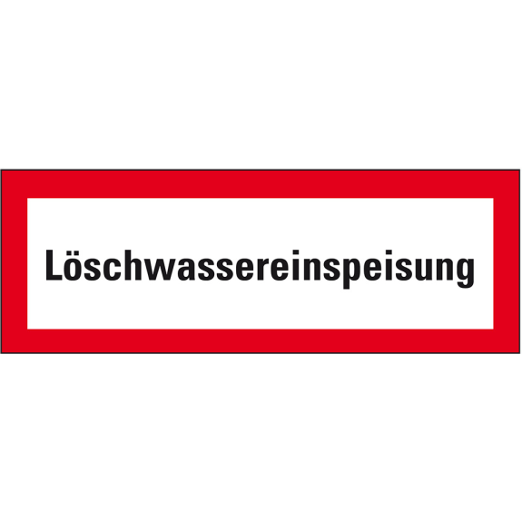 Feuerwehrschild Löschwassereinspeisung, Kunststoff, 420x148mm, DIN 4066 Feuerwehrschild Löschwassereinspeisung, Kunststoff, 420x148mm, DIN 4066-Beschreibung lesen