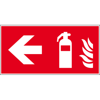 Brandschutzzeichen Feuerlöscher links, Kunststoff, 300x150mm, ASR A1.3, DIN EN ISO 7010 F001-Beschreibung lesen