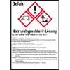 GHS-Etikett Natriumhypochlorit ca.12% akt.Chlor, GefStoffV/GHS/CLP,52x74mm, 10/Bogen