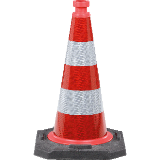 Leitkegel, BAST V4-06/2012, Klasse 3, rot/weiß, PVC, Typ 2 Folie, 500mm, 3kg-Beschreibung lesen