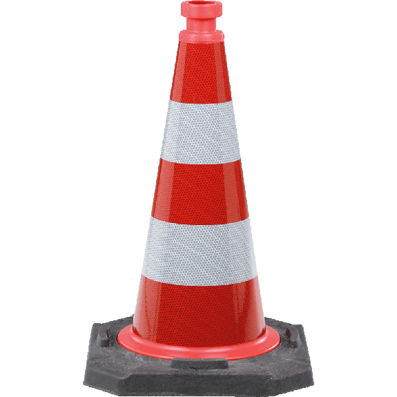 Leitkegel, BAST V4-06/2012, Klasse 3, rot/weiß, PVC, Typ 2 Folie, 500mm, 3kg-Beschreibung lesen