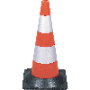 Leitkegel, für Tag/Nachteinsatz, rot/silber, Polyethylen, Recyclingfuß, 500mm Leitkegel, für Tag/Nachteinsatz, rot/silber, Polyethylen, Recyclingfuß, 500mm