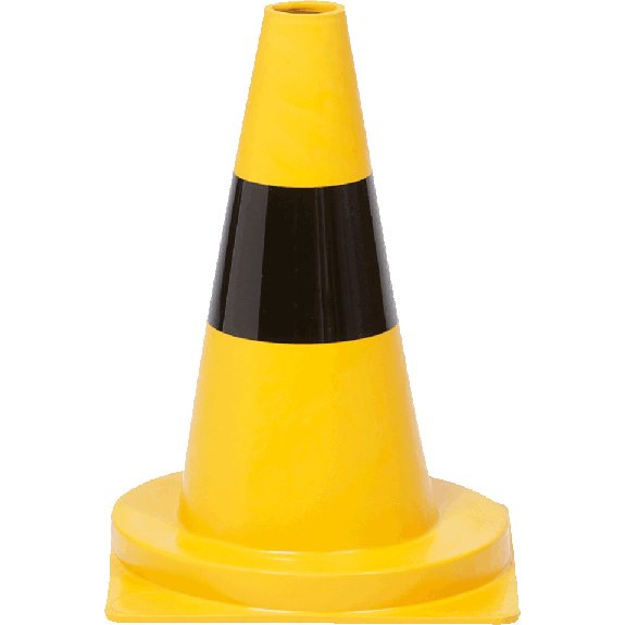 Leitkegel, für Betriebsgelände, leichte Ausführung, gelb/schwarz, PVC, 320mm, 0,5kg Leitkegel, für Betriebsgelände, leichte Ausführung, gelb/schwarz, PVC, 320mm, 0,5kg-Beschreibung lesen