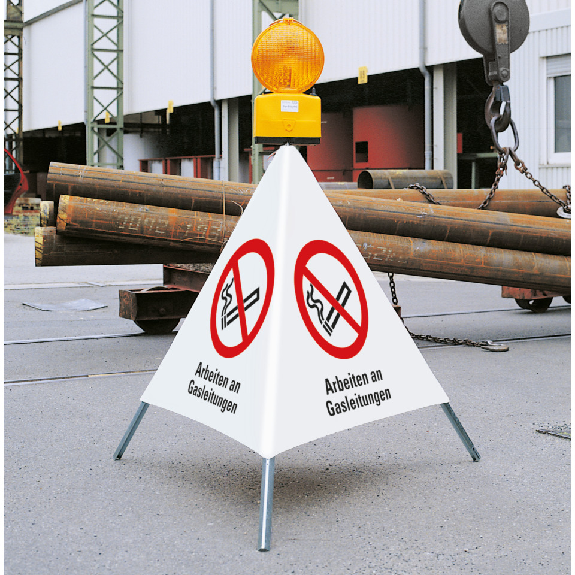 Faltsignal Arbeiten an Gasleitungen, 3-seitig, rot/weiß, SL 600mm Faltsignal Arbeiten an Gasleitungen, 3-seitig, rot/weiß, SL 600mm-Beschreibung lesen