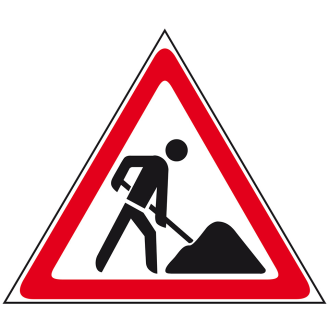 Faltsignal Baustelle, 3-seitig, rot/weiß, SL 900mm-Beschreibung lesen