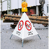 Faltsignal für Arbeiten an Gasleitungen, 3-seitig, rot/weiß, SL 900 mm