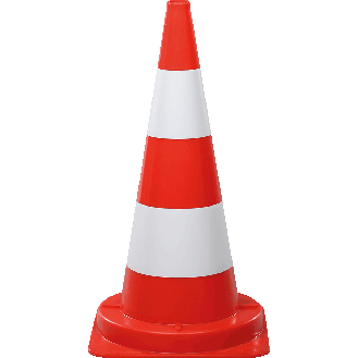 Leitkegel, für den Tageinsatz, rot/weiß tagesleuchtend, 750mm, 3,1kg-Beschreibung lesen