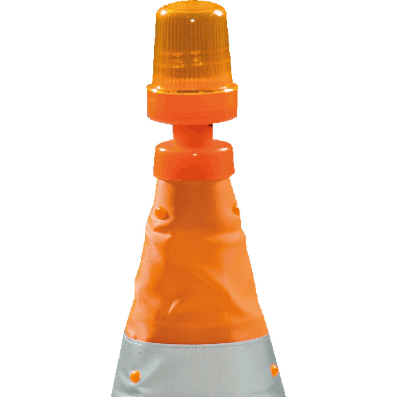 Blinkleuchte für Faltleitkegel, aufsteckbar, orange, 80g Blinkleuchte für Faltleitkegel, aufsteckbar, orange, 80g-Beschreibung lesen