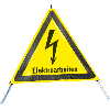 Faltsignal Elektroarbeiten, 3-seitig, gelb/schwarz, SL 600mm Faltsignal Elektroarbeiten, 3-seitig, gelb/schwarz, SL 600mm