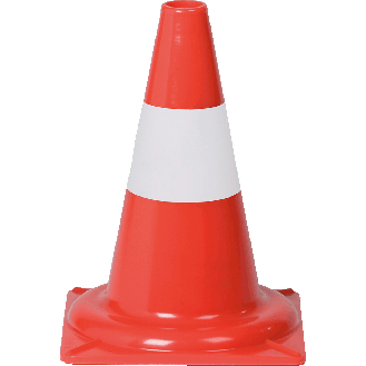 Leitkegel, für den Tageinsatz, rot/weiß tagesleuchtend, 350mm, 0,65kg-Beschreibung lesen
