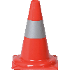 Leitkegel, für Tag- und Nachteinsatz, rot tagesleuchtend/silber, 350mm, 0,65kg