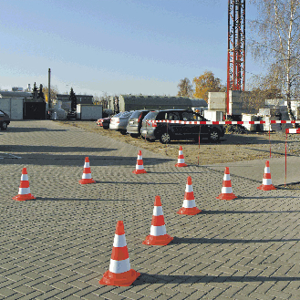 Leitkegel, für Tag- und Nachteinsatz, rot tagesleuchtend/silber, 750mm, 3,89kg-Beschreibung lesen